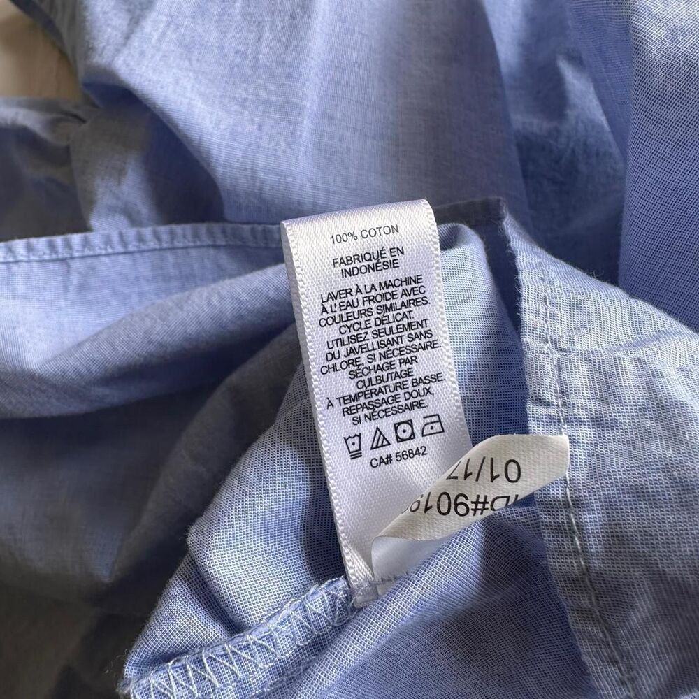 Express Women's Blue Chambray peplum tank top with tie back, L - Picture 7 of 8